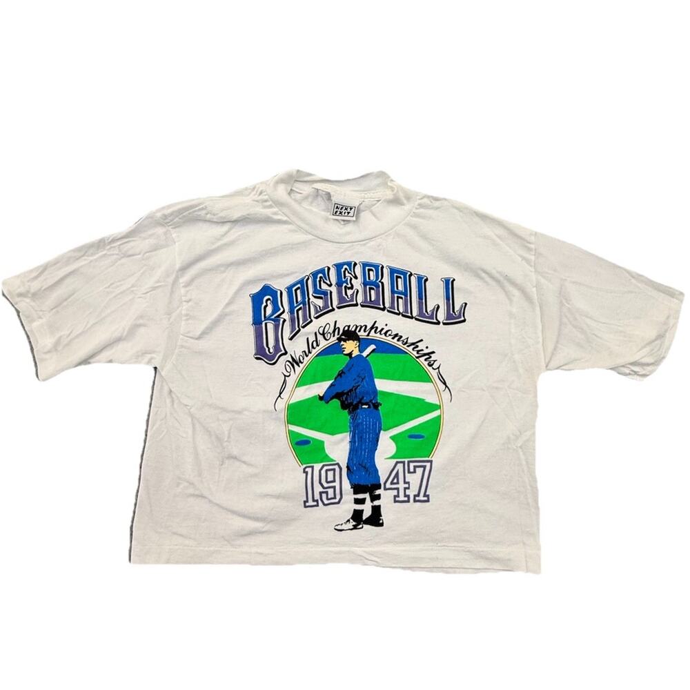 Vintage Next Exit Single Stitch Baseball Boxy T Shirt Cropped One Size